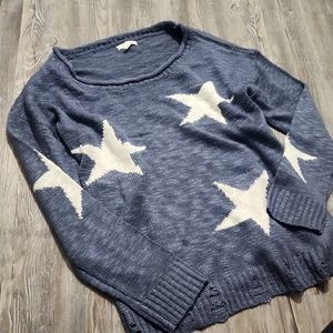 Maurices Star Disyressed Sweater